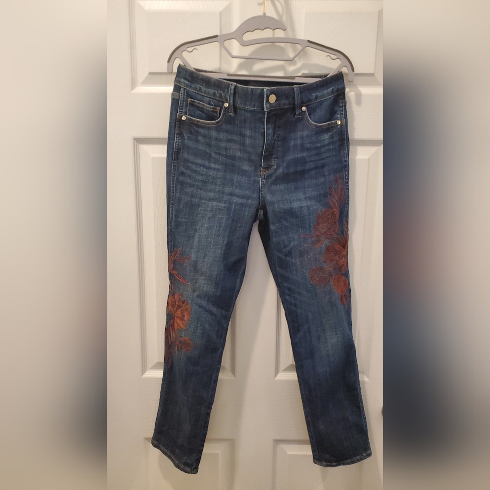 White House Black Market Embroidered High-Rise Straight Everyday Soft - 6